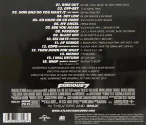 Furious 7 (Original Motion Picture Soundtrack) - Various Artists [ CD ]