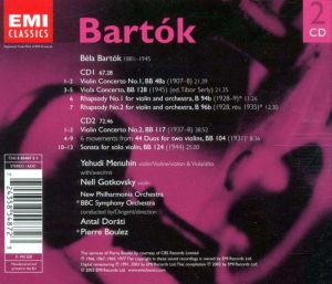 Bartok, B. - Violin Concertos 1 & 2, Viola Concerto, Rhapsodies 1 & 2 (2CD) [ CD ]