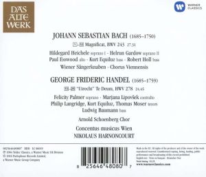 Nikolaus Harnoncourt, Concentus Musicus Wien - Bach: Magnificat & Handel: Te Deum [ CD ]