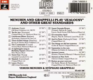 Yehudi Menuhin & Stephane Grappelli - Menuhin & Grappelli Play 'Jealousy' & Other Great Standards (CD)