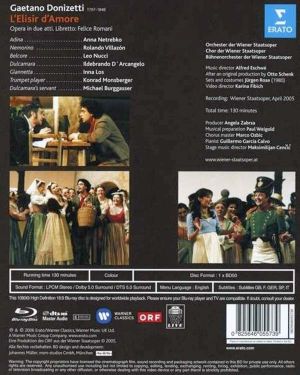 Anna Netrebko, Rolando Villazon, Orchester der Wiener Staatsoper, Alfred Eschwe - Donizetti: L'Elisir D'Amore (Blu-Ray)