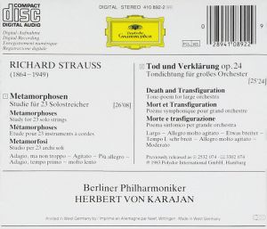 Herbert von Karajan, Berliner Philharmoniker - Strauss, R: Metamorphoses / Death And Transfiguration [ CD ]