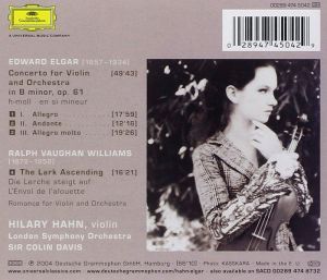 Elgar & Vaughan Williams - Violin Concerto & The Lark Ascending [ CD ]