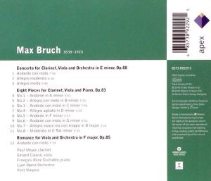 Bruch, M. - Concerto For Clarinet And Viola [ CD ]