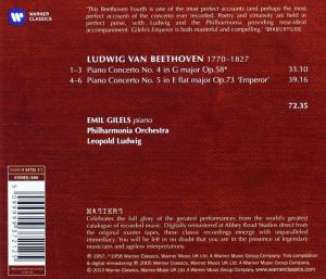 Beethoven, L. Van - Piano Concertos No.4 & 5 'Emperor' [ CD ]
