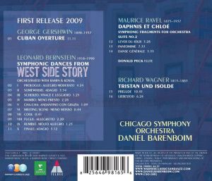 Daniel Barenboim - Gershwin: Cuban Overture, Bernstein: Symphonic Dances From West Side Story, Ravel and Wagner [ CD ]