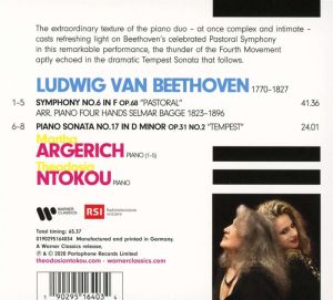 Martha Argerich & Theodosia Ntokou - Beethoven: Symphony No.6 'Pastoral' & Piano Sonata No.17 'Tempest' [ CD ]