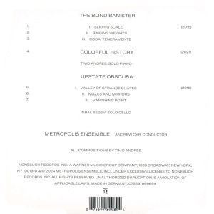 Metropolis Ensemble, Andrew Cyr - Timo Andres: The Blind Banister (CD)