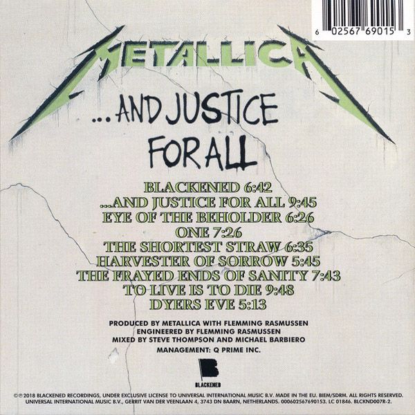 And Justice For All (Remastered) / Digisleeve CD METALLICA