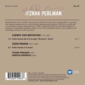Itzhak Perlman, Martha Argerich - Beethoven: Violin Sonata No.9 'Kreutzer' & Franck: Violin Sonata [ CD ]
