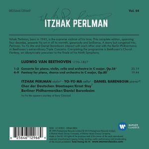 Itzhak Perlman, Yo-Yo Ma, Daniel Barenboim - Beethoven: Triple Concerto & Choral Fantasy [ CD ]