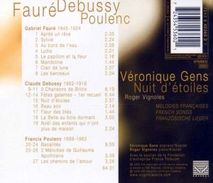 Veronique Gens - Nuit d'etoiles - Melodies francaises [ CD ]