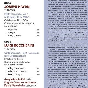 Jacqueline Du Pre - Haydn & Boccherini Cello Concerto (Vinyl)