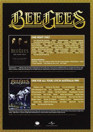 Bee Gees - One Night Only + One For All Tour: Live In Australia 1989 (2 x DVD-Video Box Set)