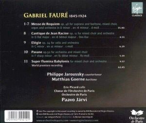 Philippe Jaroussky, Matthias Goerne, Orchestre de Paris, Paavo Jarvi - Faure: Requiem & Cantique de Jean Racine [ CD ]