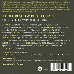 Adolf Busch & The Busch Quartet - The Complete Warner Recordings (16CD Box)