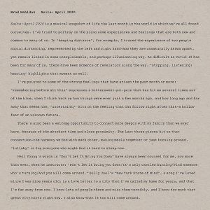 Brad Mehldau - Suite: April 2020 [ CD ]