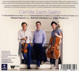 Renaud Capucon, Edgar Moreau & Bertrand Chamayou - Saint-Saens: Sonatas Op. 32 & 75, Trio Op. 92 [ CD ]