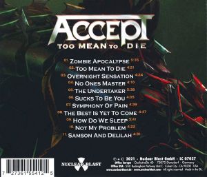 Accept - Too Mean To Die [ CD ]