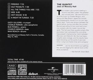 Charlie Parker Quintet -  Jazz At Massey Hall [ CD ]
