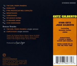 Stan Getz & Joao Gilberto - Getz / Gilberto (CD)
