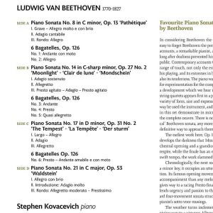 Stephen Kovacevich - Beethoven: Piano Sonatas Nos. 8, 14, 17 & 21, Bagatelles Op. 126 (2 x Vinyl) 