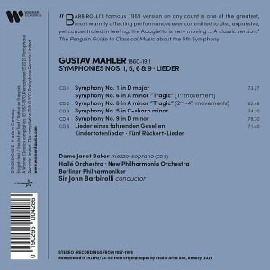John Barbirolli, Berliner Philharmoniker - Mahler: Symphonies Nos. 1, 5, 6, 9, Lieder (5CD box)