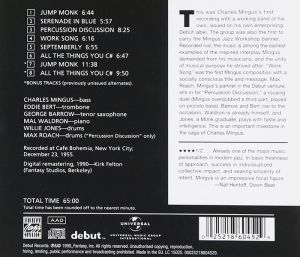 Charles Mingus - Mingus At the Bohemia [ CD ]