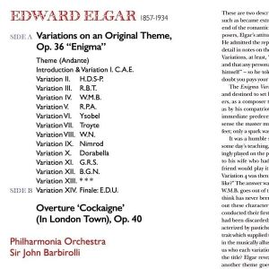 John Barbirolli, Philharmonia Orchestra - Elgar: Enigma Variations, Cockaigne Overture (Vinyl)