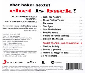 Chet Baker - Chet Is Back! [ CD ]