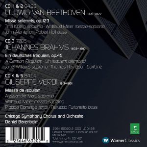 Daniel Barenboim, Chicago Symphony Orchestra - Beethoven: Missa Solemnis, Brahms: Ein deutsches requiem, Verdi: Messa da requiem (5CD box) 
