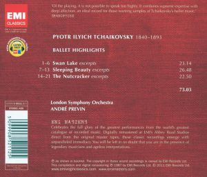 London Symphony Orchestra, Andre Previn - Tchaikovsky: Ballet Highlights - Swan Lake, Sleeping Beauty, The Nutcracker [ CD ]