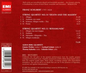 Alban Berg Quartett - Schubert: String Quartets No.14 'Death And The Maiden' & No.13 'Rosamunde' [ CD ]