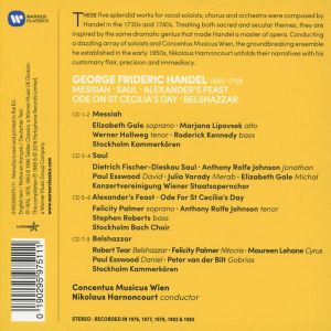 Nikolaus Harnoncourt - Handel: Great Oratorios (Messiah, Saul, Alexander’s Feast, Belshazzar, Ode on St Cecilia’s Day) (9CD box)
