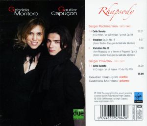 Gautier Capucon & Gabriela Montero - Rachmaninov & Prokofiev: "Rhapsody" - Cello Sonatas [ CD ]
