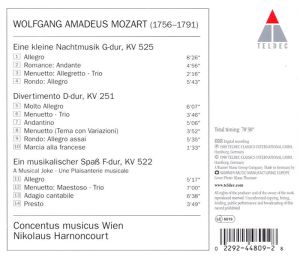 Nikolaus Harnoncourt, Concetus Musicus Wien - Mozart: Serenade No.13, 'Eine kleine Nachtmusik', Divertimento No.11 & A Musical Joke [ CD ]
