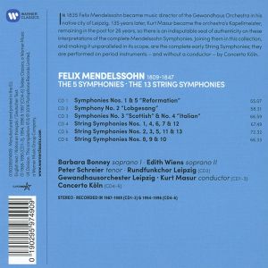 Kurt Masur - Mendelssohn: The Complete Symphonies, The Complete String Symphonies (6CD box) [ CD ]