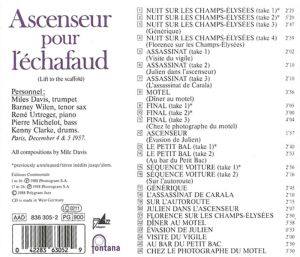 Miles Davis - Ascenseur Pour L'Échafaud (Lift To The Scaffold) [ CD ]