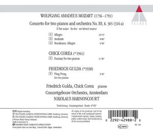 Chick Corea, Friedrich Gulda, Concertgebouw Orchestra, Nikolaus Harnoncourt - Mozart: Concerto For Two Pianos & Chick Corea, Friedrich Gulda: Compositions [ CD ]