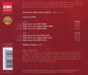 Pablo Casals - Bach: Six Suites For Solo Cello (2CD)