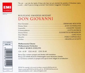 Carlo Maria Giulini, Philharmonia Orchestra - Mozart: Don Giovanni (4CD box)