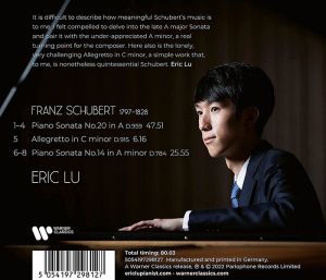 Eric Lu - Schubert: Piano Sonatas D.784 & D.959 – Allegretto D.915 (CD)