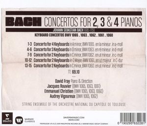 David Fray - Bach: Concertos For 2, 3 and 4 Pianos [ CD ]