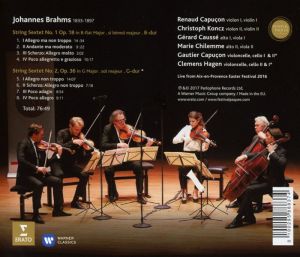 Renaud Capucon, Gautier Capucon, Gerard Causse - Brahms: String Sextets (Live From Aix-En Provence Easter Festival 2016) [ CD ]