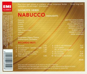 Philharmonia Orchestra, Riccardo Muti - Verdi: Nabucco (Highlights) [ CD ]