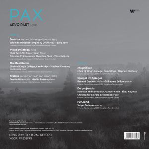 Arvo Part: Pax - Various Artists (Vinyl)