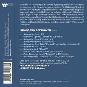 Herbert von Karajan, Philharmonia Orchestra - Beethoven: The 9 Symphonies, 3 Overtures, Piano Concertos Nos. 4 & 5, Missa Solemnis (7CD)