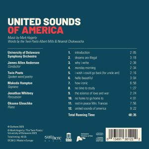 Twin Poets, Makeda Hampton, University of Delaware Symphony Orchestra - Mark Hagerty: United Sounds of America (CD)
