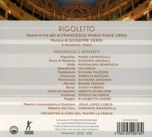 Piero Cappuccilli, Orchestra del Teatro La Fenice di Venezia, Jesus Lopez Cobos - Verdi: Rigoletto (Digipak) (2CD)