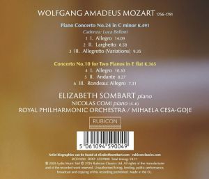Elizabeth Sombart, Royal Philharmonic Orchestra - Mozart Piano Concertos 10 & 24 (CD)